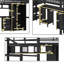 Lit mezzanine en métal avec ensemble de table et garde-robe