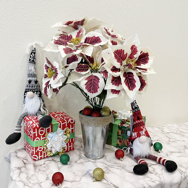 Bouquet de poinsettias artificiels 5 tiges