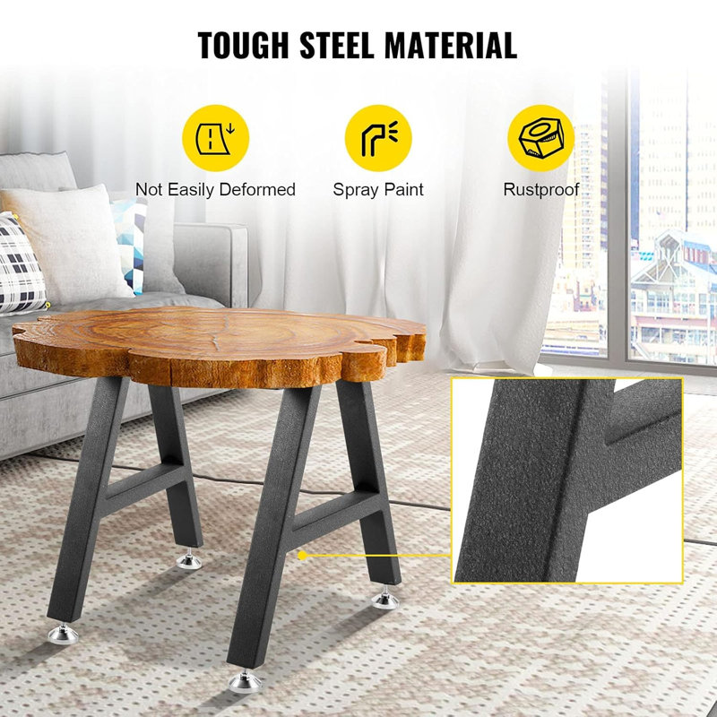 Heavy Duty Steel Table Legs – Modern X-Shape H-Style Industrial Base for Dining Table, Kitchen Island, Coffee Table – Sturdy Support – 2-Piece Set