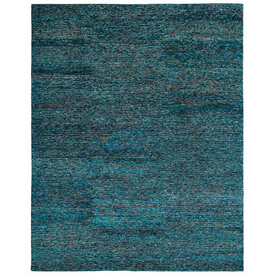 Nysire Hand Knotted Area Rug in Blue