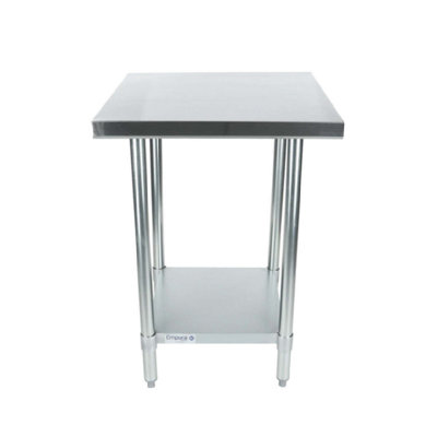 Table de travail en acier inoxydable EMPURA 24 po x 24 po | Poste de travail utilitaire de préparation commerciale pour cuisine Capacité de 400 lb, pieds galvanisés sous la tablette, l 24 po x P 24 po x H 35 po, calibre 18, NSF
