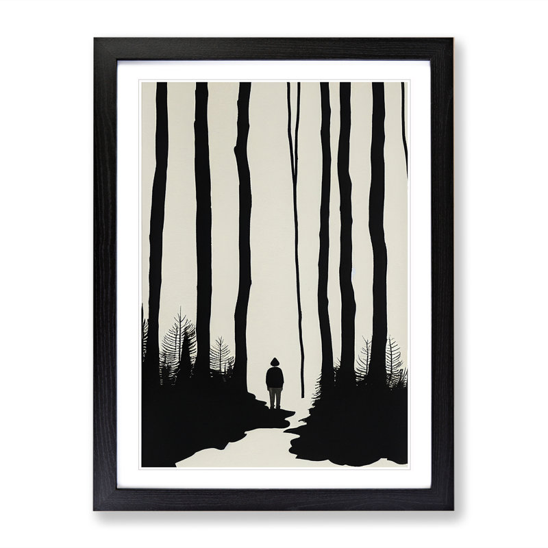Man in the Forest - Framed Print, Black Framed, 46cm H x 34cm W x 2cm D
