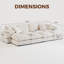 Canapé d'angle modulaire Zenya Cloud Comfort. Sans compression sous vide. Garnissage en duvet et coton. Housses lavables - 4 places avec 4 poufs, blanc cassé