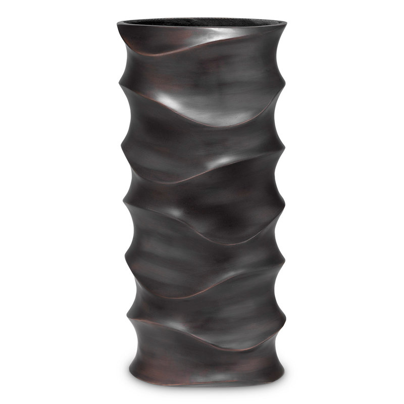 Rapho Handmade Aluminum Table Vase, Bronze