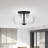 2 Light Black Medium Semi-Flush With Mouth Blown Clear Glass And Brushed Nickel Accents-1746904110