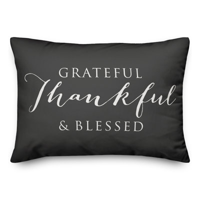 Housse et insert de coussin rectangulaire d'extérieur Grateful Thankful Blessed