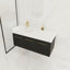 Ensemble de meuble-lavabo mural 48 po avec lavabo, lavabo en résine à rebords épais, ensemble Kd