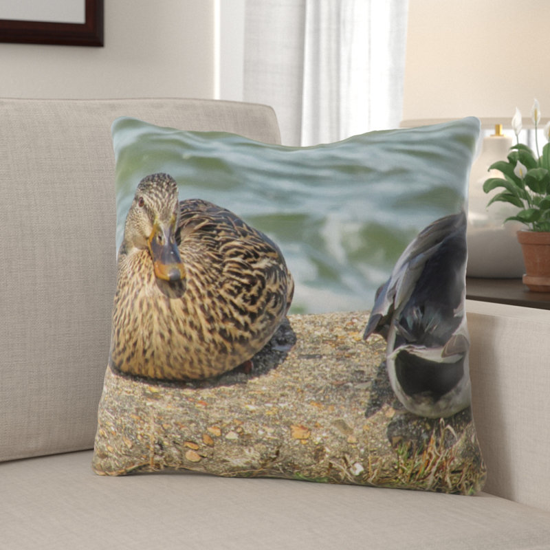 Coussin de canards Liliana, Intérieur, Microsuède