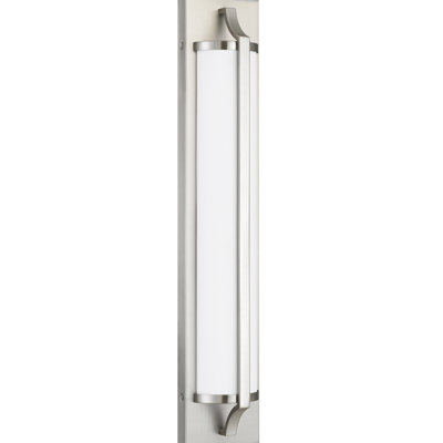 Barre de meuble-lavabo à DEL intégrée 24 po en nickel brossé contemporain, énergie intelligente et DEL lumineuse, 230 lumens 12 W, 3 options de température de couleur 3000 K 4000 K 5000 K, fonctionnalité à intensité variable,