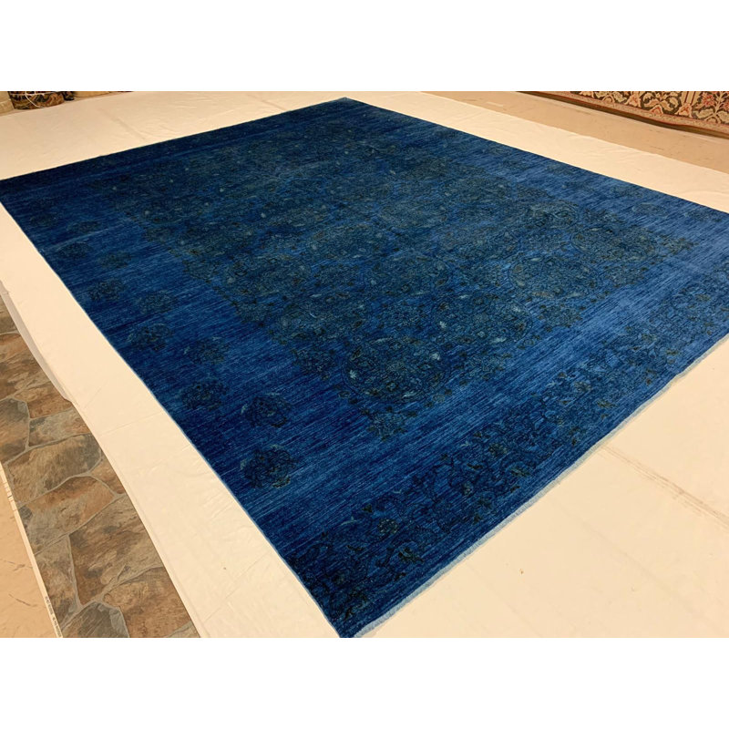 Tapis contemporain vieilli 9 pi 0 po x 11 pi 10 po Anatolian