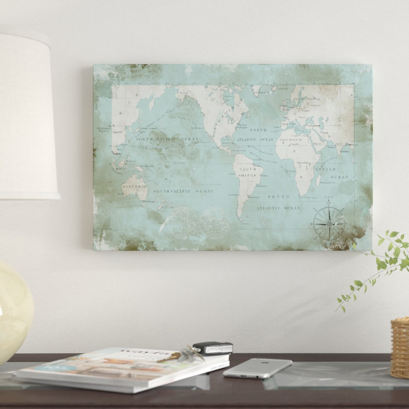 « ocean blue », impression sur toile, H 8 po x l 12 po x P 0,75 po, Pas de tapis, Toile tendue