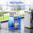 Acrylic Record Player Table with Storage Shelf, Clear Side Table Nightstand (Blue)-530379833-474668731
