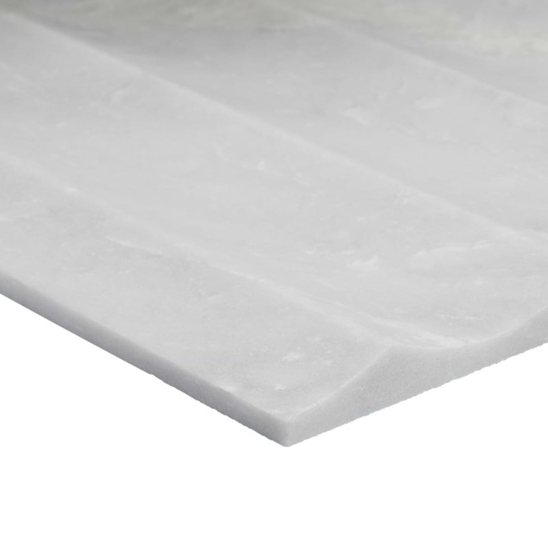 Stonework Alaska White 12x24 Marble Tile, Fluted 3D Honed
