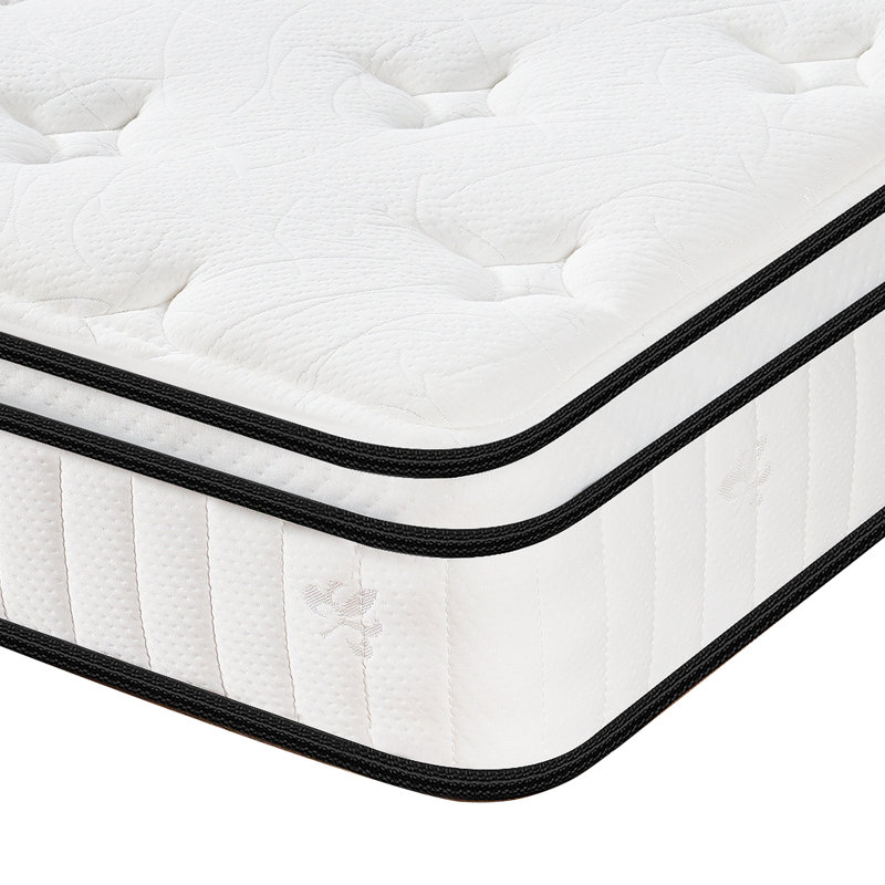 Matelas hybride en mousse viscoélastique avec ressorts ensachés Grivon, Lit double