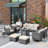 Harbin 7-Person Wicker/Rattan Patio Conversation Set With Cushions With Fire Pit-1683294845