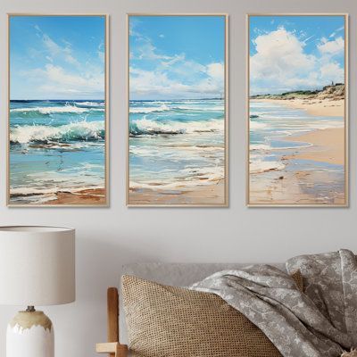«Abstract Soft Tone Beach Horizons», ensemble d'art sur toile de plage