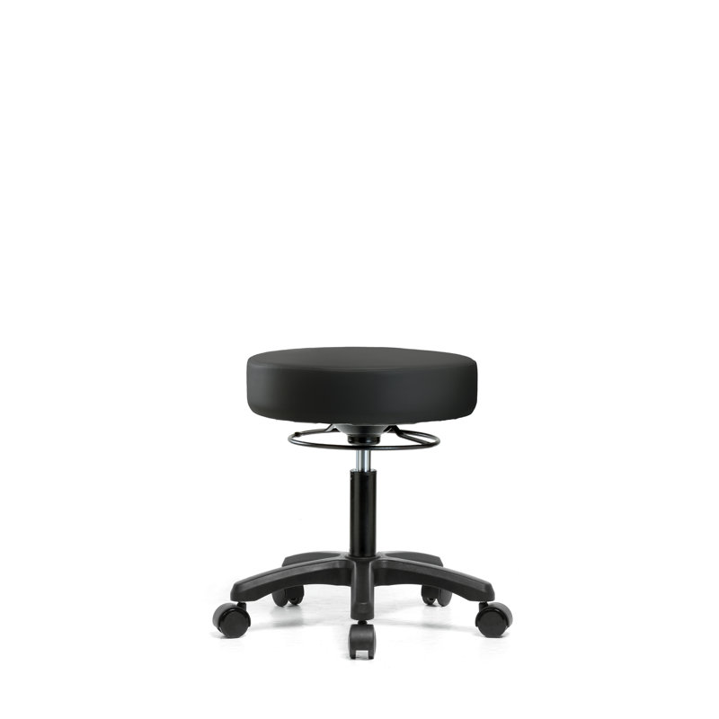 Tabouret de laboratoire Wilder, Noir, Roulettes