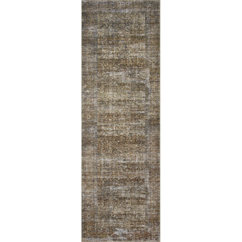 Tapis oriental tabac / rouille Billie, Carré 1 pi 6 po