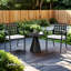 Ondraya Patio Dining Chairs with Lattice Backrest & Sunbrella Cushions