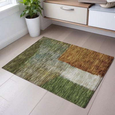 Premium Machine Washable Wayne AMF1100 Squares Rug