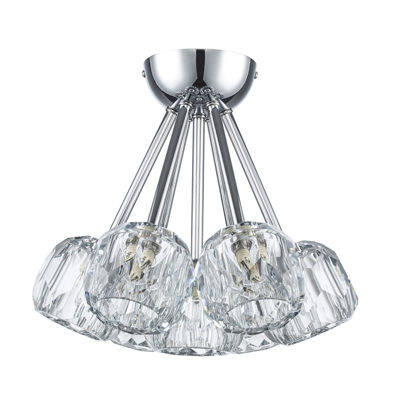 Plafonnier semi-encastré 7 lumières Konotopsky, Chrome poli