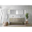 Ensemble de meuble-lavabo double, comptoir en quartz blanc et robinet en métal (NO SINK)