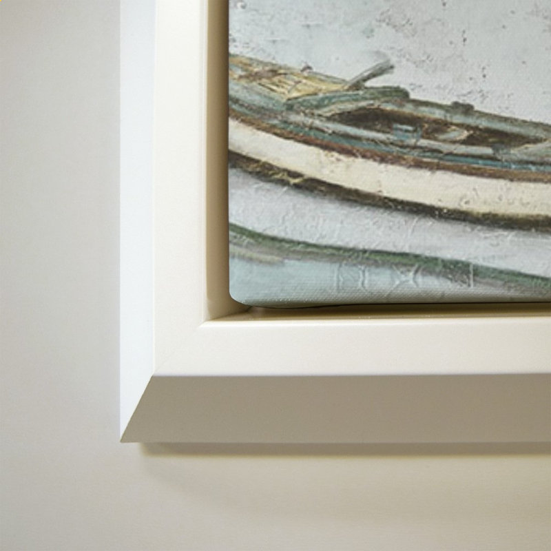 Row Boat, 34" H x 44" W, White