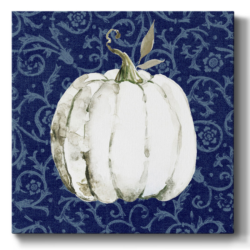 Toile tendue à motif citrouille II, H 8 po x l 8 po x P 1,5 po