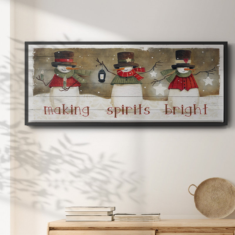 «Made Spirits Bright», toile encadrée, H 20 po x l 50 po