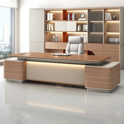 125.98"High-end and elegant rectangular executive desk