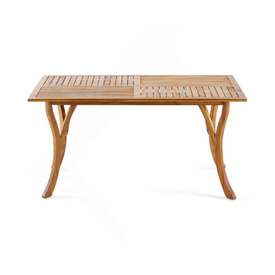Outdoor 59 Inch Rectangular Solid Wood Table Dining Table