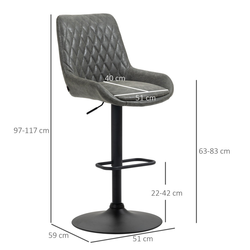 Swivel Upholstered Adjustable Height Counter Stool with Metal Frame