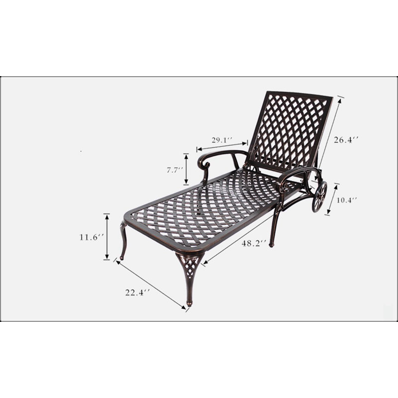 Aluminium Cast Reclining Chaise Lounge Chair With Adjustable Backrest And Durable Weather-Resistant Finish For Outdoor Relaxation