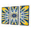 «Yellow and Blue Fractal Flower», reproduction de cadre flottant sur toile 3 pièces-370978354-370978355