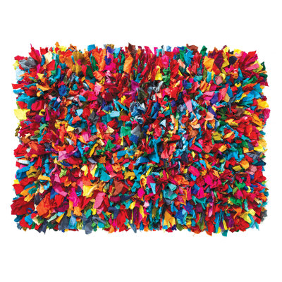 Tapis rouge en coton à poils longs Fiesta