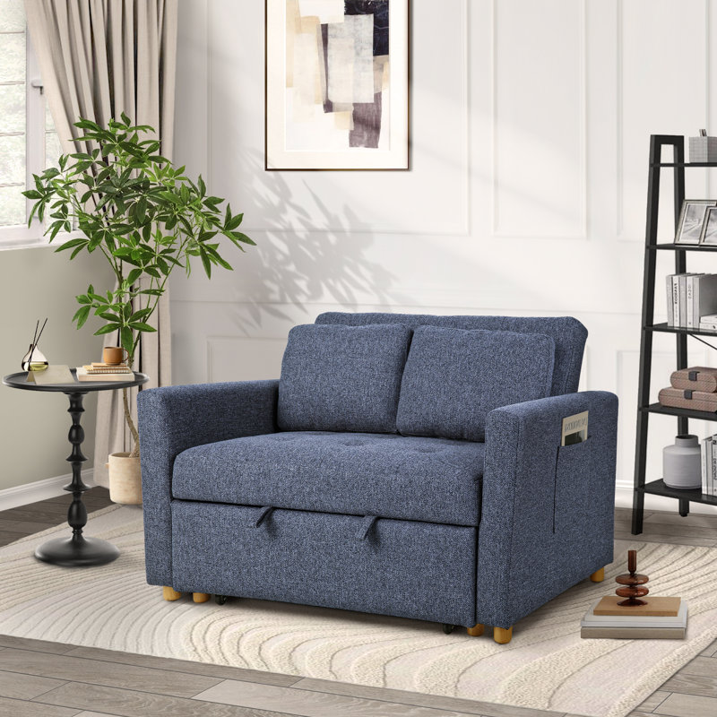 Canapé-lit l 48,5 po Shortridge, Bleu