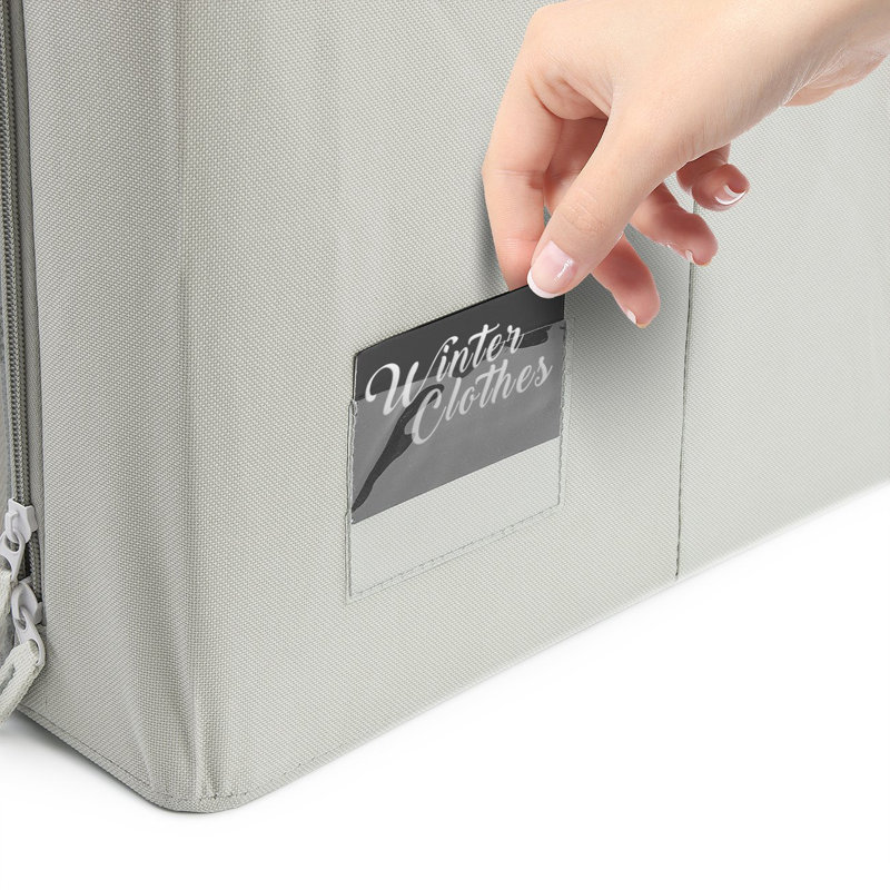 Sorbus Large Storage Box 2-Compartment Foldable with Window & Handles 2 Pack, Gray