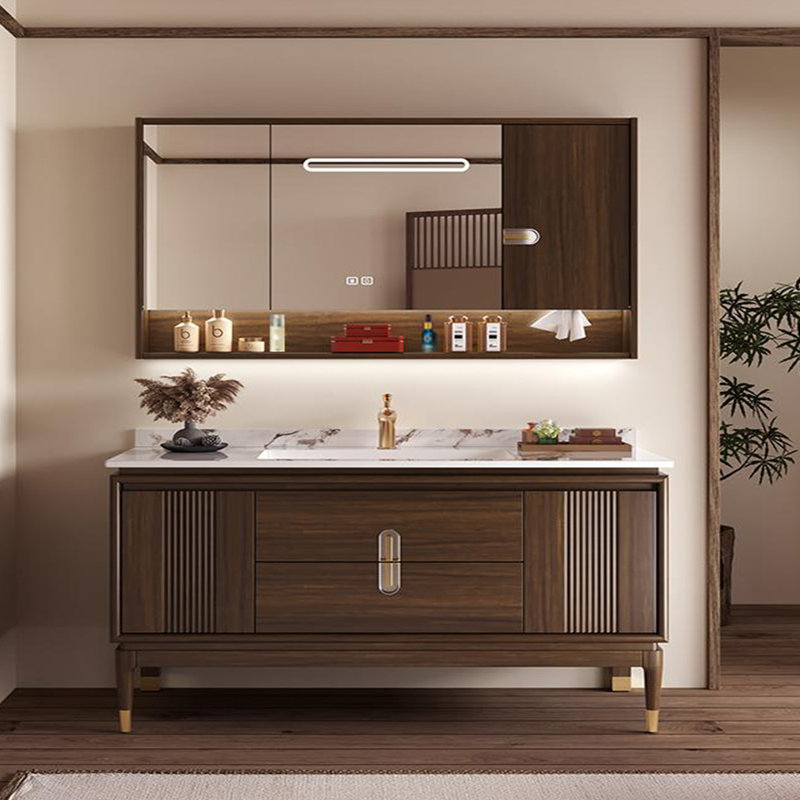 Armoire de salle de bain moderne de style chinois., H 32,28 po x l 55,12 po x P 19,69 po