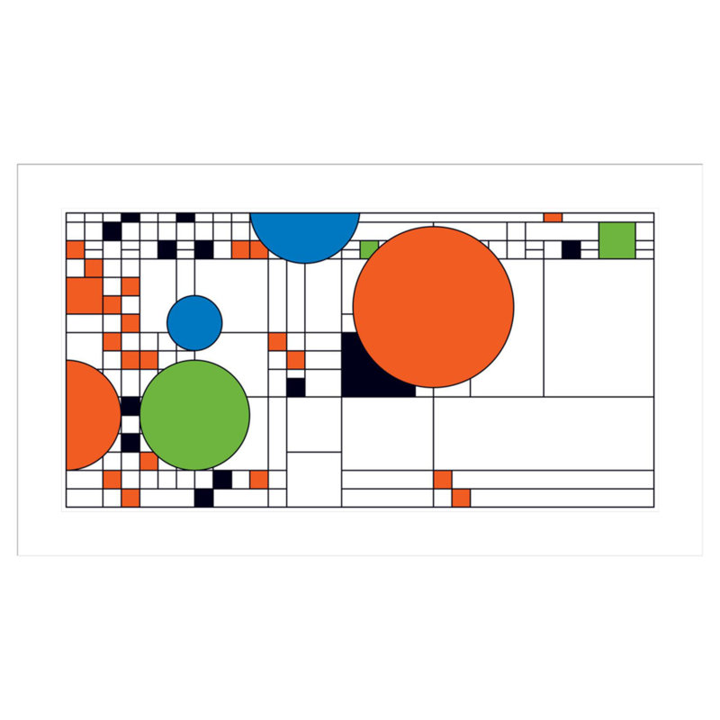 «Avery Coonley Playhouse (top)» par Frank Lloyd Wright - reproduction d'art encadrée, H 24,53 po x l 41,5 po