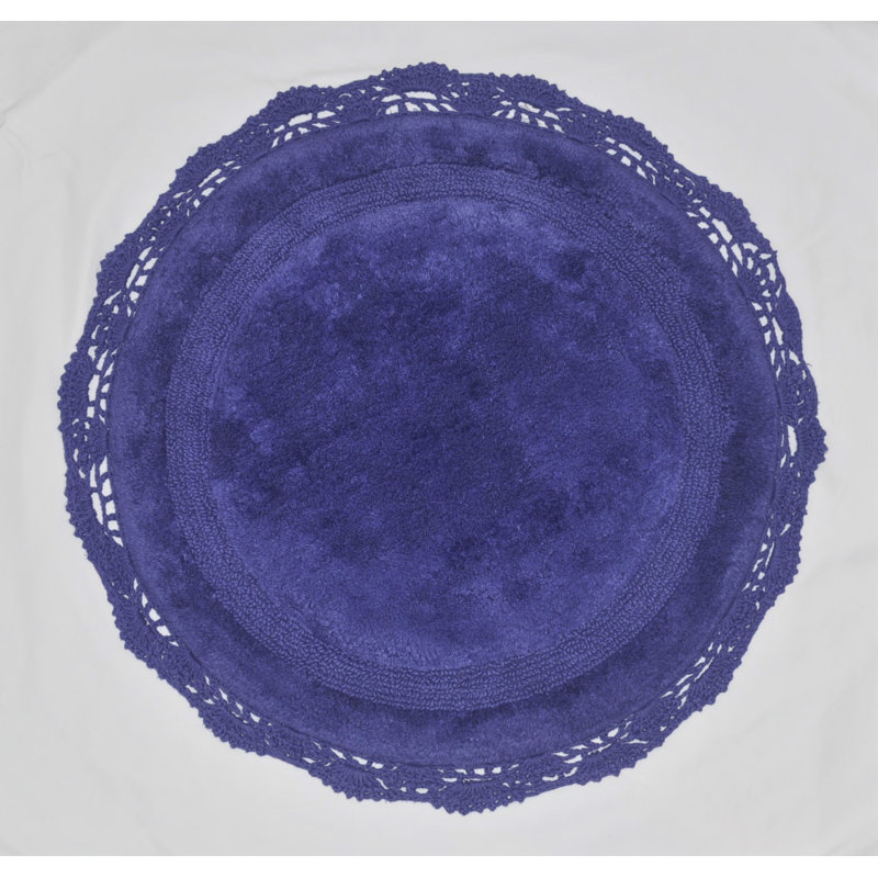 Tapis pour salle de bain Wingert, l 24 po x L 24 po, Bleu royal