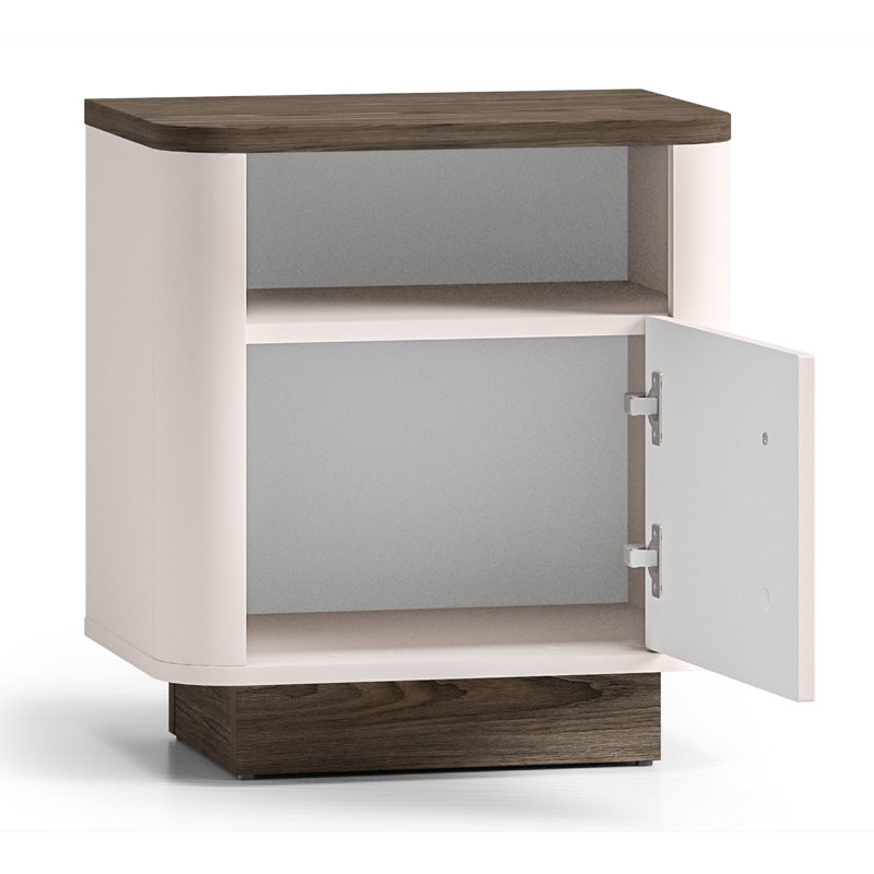 Vilavio Single Door Nightstand with Niche 50 cm Cashmere Windmill Dark Oak