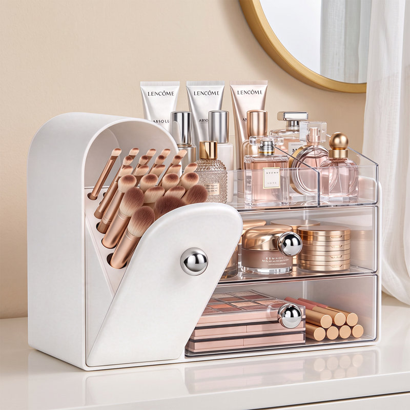 Organisateur de maquillage, blanc, Makeup Cosmetic Organizer,White