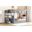 Lit superposé convertible en bois avec rangement, style moderne pour la maison