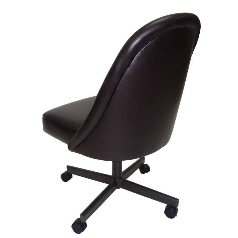 Chaise avec accoudoirs rembourrée Carson Harristown, Océan brun foncé