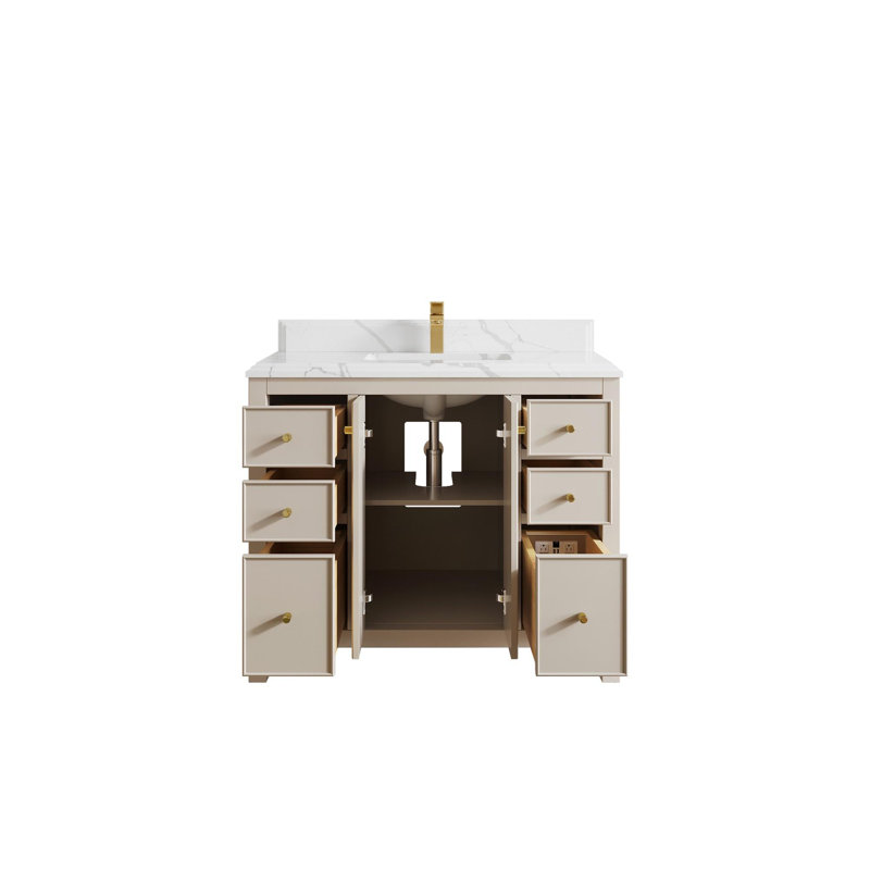 Ensemble de meuble-lavabo simple 42 po Punnet, Calacatta Laza