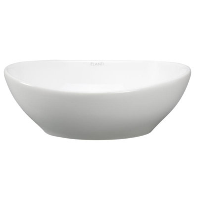 Elanti 13.25'' White Porcelain Oval Bathroom Sink