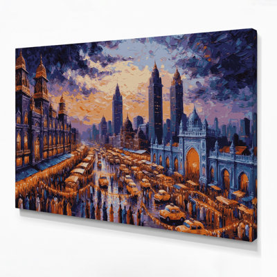 Cities Mumbai India Brown Canvas Wall Art