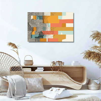 Ensemble de 1 tableau abstrait géométrique sur toile