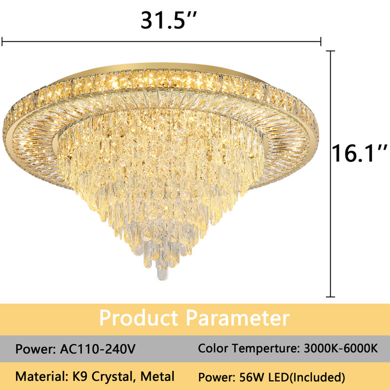 Lustre de salon moderne, Doré