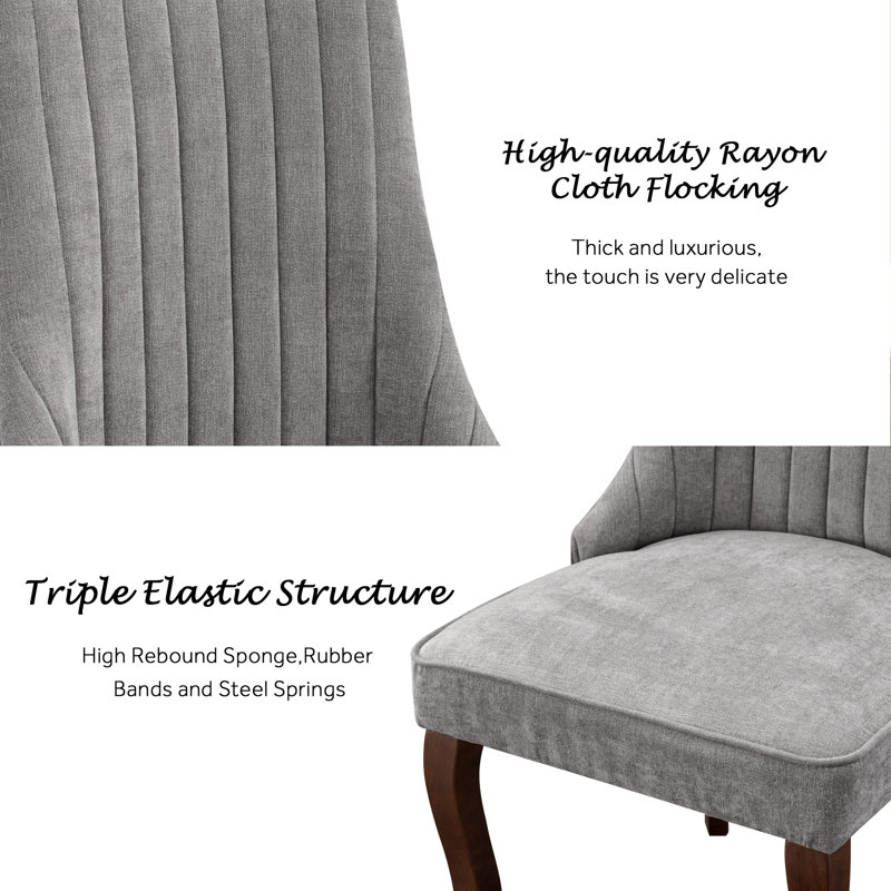 19.5'' H Upholstered Side Chair, Gray